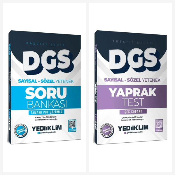 DGS Prestij Çözümlü Soru Bankası ve Yaprak Test Seti 2 Kitap Yediiklim Yayınları - Yediiklim Yayınları - Image 1