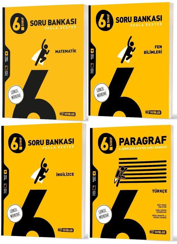 Hız 2026 6. Sınıf Matematik İngilizce Fen Paragraf Soru Bankası Seti 4 Kitap - Hız Yayınları - Image 1