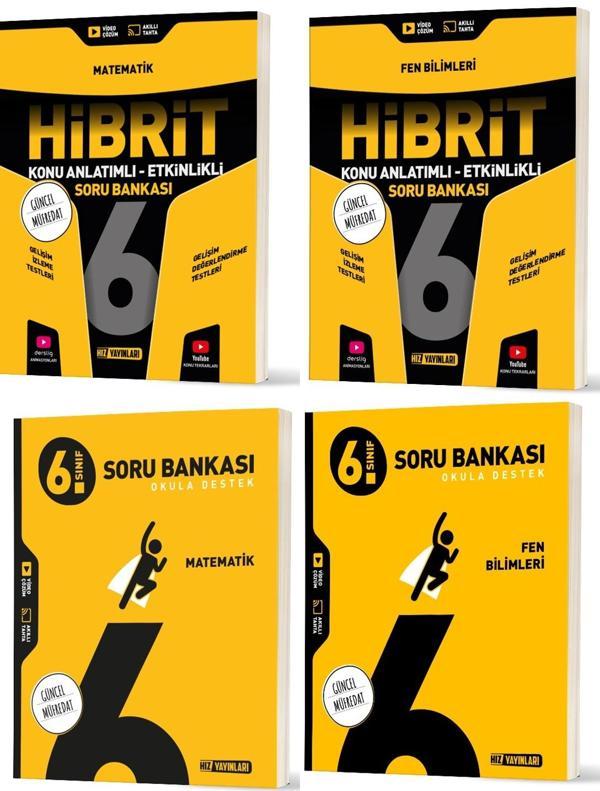 Hız 2026 6. Sınıf Matematik + Fen Bilimleri Soru + Hibrit - Konu Seti 4 Kitap - Hız Yayınları - Image 1