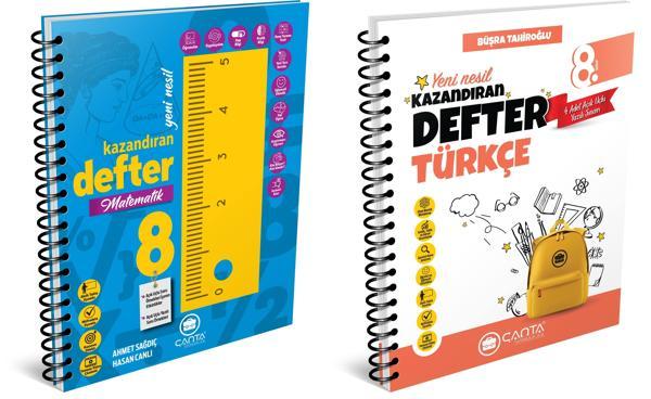 Çanta 2025 8. Sınıf Lgs Matematik + Türkçe Kazandıran Defter Seti 2 Kitap - Çanta Yayınları - Image 1
