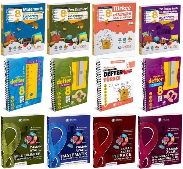 Çanta 2025 8. Sınıf Matematik + Türkçe + Fen + İnkılap Tarihi + Zaman Ayarlı + Etkinlikli Soru + Defter Seti 12 Kitap - Çanta Yayınları - Image 1
