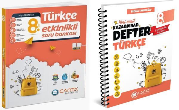 Çanta 2025 8. Sınıf Türkçe Etkinlikli Kazanım Soru Bankası + Defter Seti 2 Kitap - Çanta Yayınları - Image 1