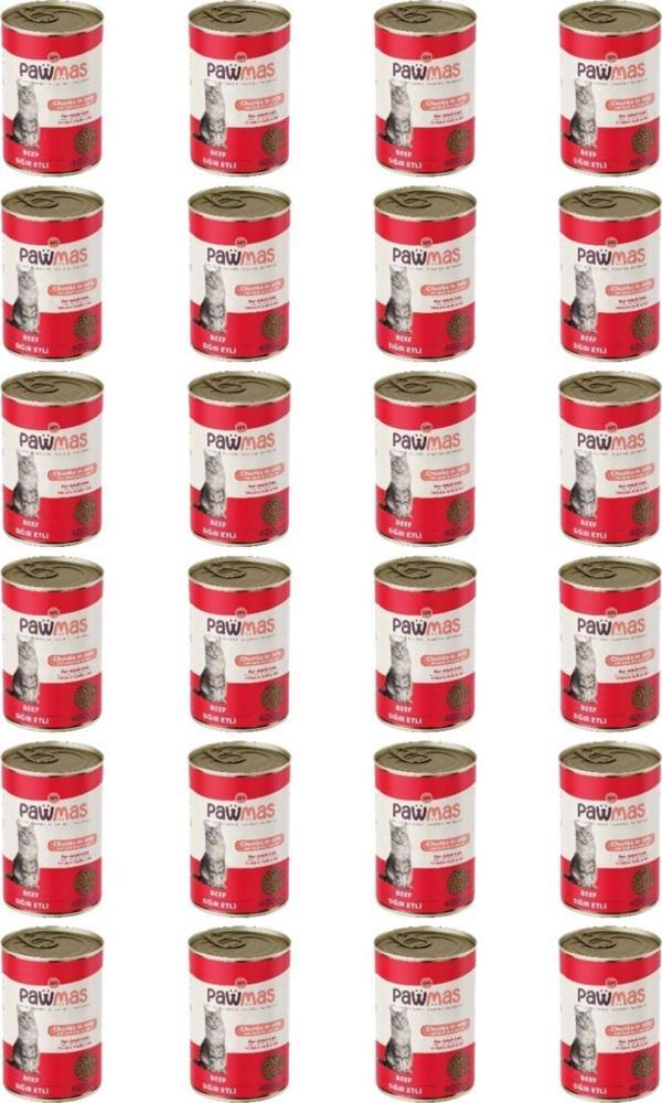 Pawmas Sığır Etli Yetişkin Kedi Konservesi 400 grX24Adet - Image 1