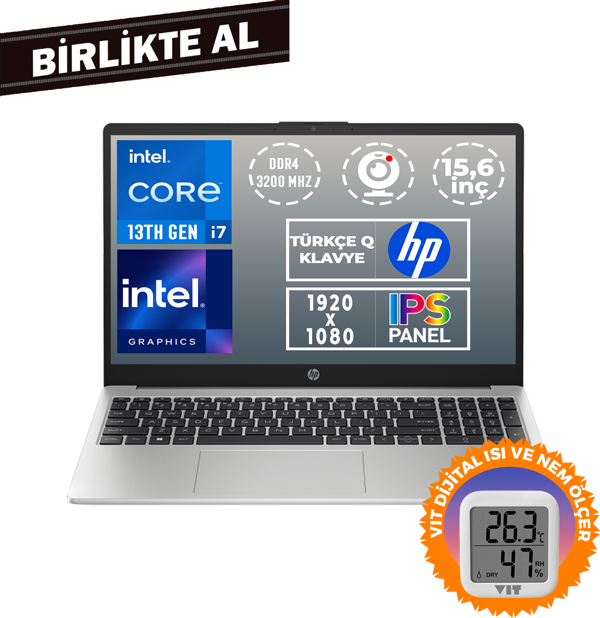 HP 250 G10 i7-1355U 16GB 512GB SSD 15.6" FHD Freedos + VIT Termometre B2PH1ES 028 - Image 1