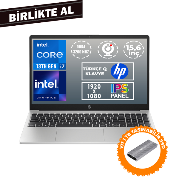 HP 250 G10 i7-1355U 32GB 1TB SSD 15.6" FHD W11P + VIT 1 TB SSD B2PH1ES 060 - Image 1