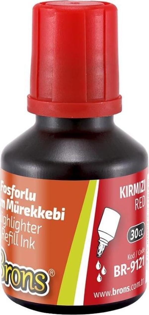 Fosforlu Kalem Mürekkebi Kırmızı 30 ml 1 Adet Brons İşaret Kalemi Mürekkebi 1 Adet - Image 1