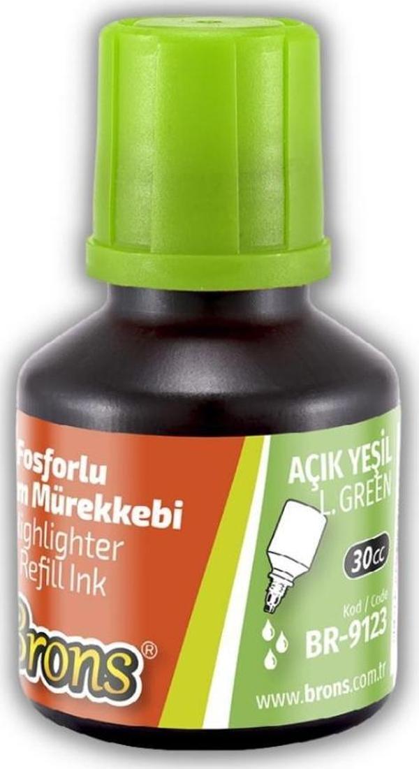 Fosforlu Kalem Mürekkebi Yeşil 30 ml 1 Adet Brons İşaret Kalemi Mürekkebi 1 Adet - Image 1
