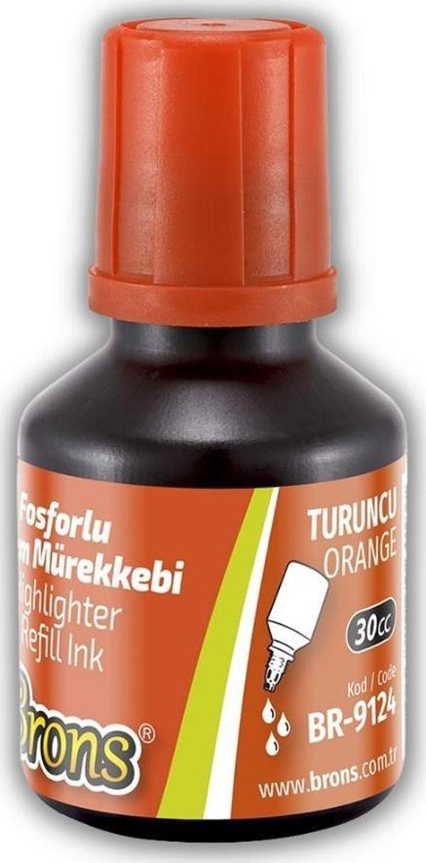 Fosforlu Kalem Mürekkebi Turuncu 30 ml 1 Adet Brons İşaret Kalemi Mürekkebi 1 Adet - Image 1