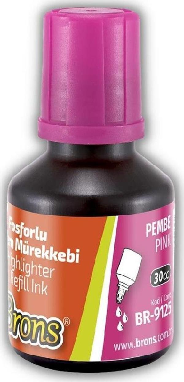 Fosforlu Kalem Mürekkebi Pembe 30 ml 1 Adet Brons İşaret Kalemi Mürekkebi 1 Adet - Image 1