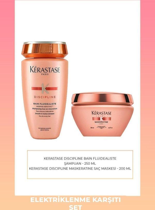 Kérastase Discipline Maskeratine Saç Maskesi 200 ml & Elektriklenme Karşıtı Şampuan 250 ml - Image 1