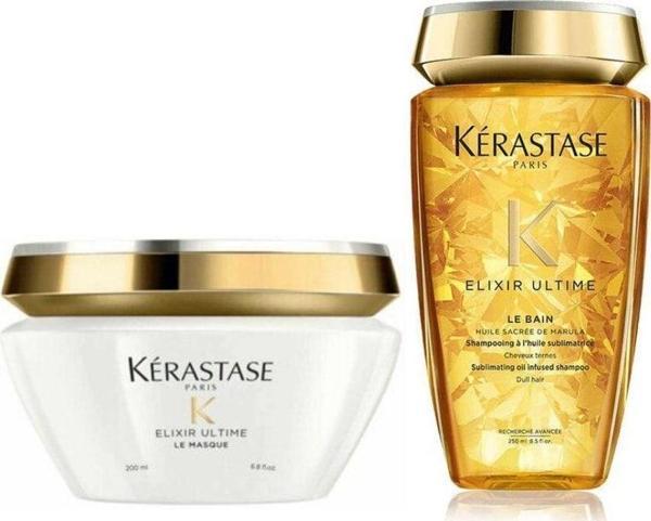 Elixir Ultime Le Bain Saç Banyosu 250 ml + Elixir Ultime Le Masque Saç Bakım Maskesi 200 ml - Image 1