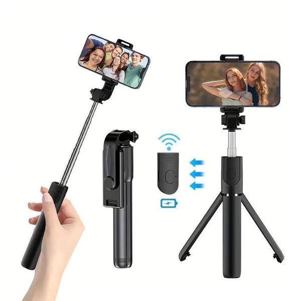 Ga66 3in1 Bluetooth Selfie Çubuğu Tripod Canlı Yayın Standı Telefon Tutucu Katlanabilir Genişletilebilir Deklanşörlü Monopod - Image 1