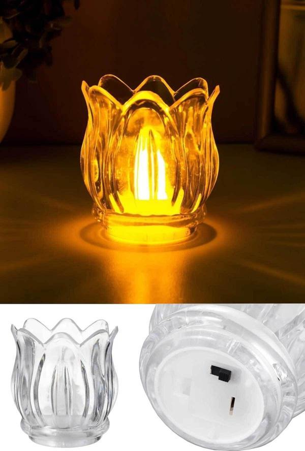 Andia Dekoratif Pilli Gün Işığı Led Lale Mum 7 Cm X 3 Adet - Image 1