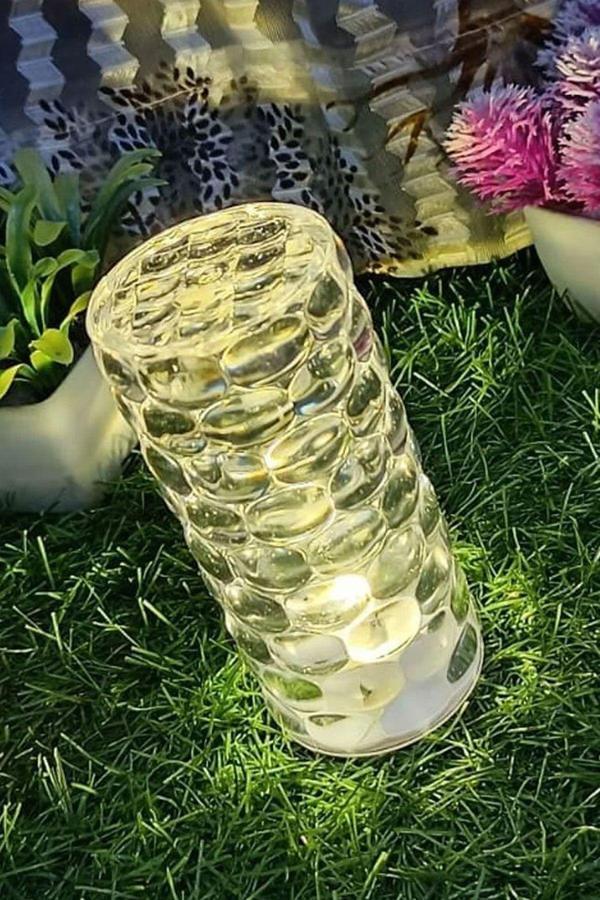 Andia Gün Işığı Kristal Model Silindir Dumansız Pilli Led Mum - Image 1