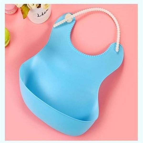 Çocuk Bebek Mama Önlüğü Dökülme Engelleyici Bükülebilir Mavi - Image 1