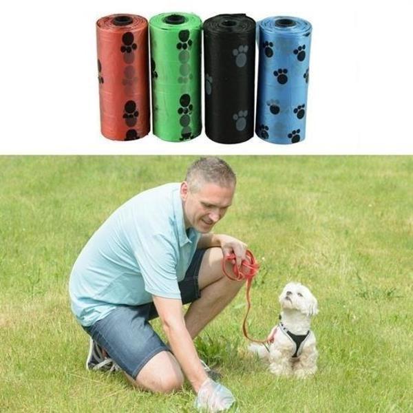 4lü Evcil Hayvanlar Için Pati Desenli Kedi Köpek Kaka Poşeti Torbası - Image 1