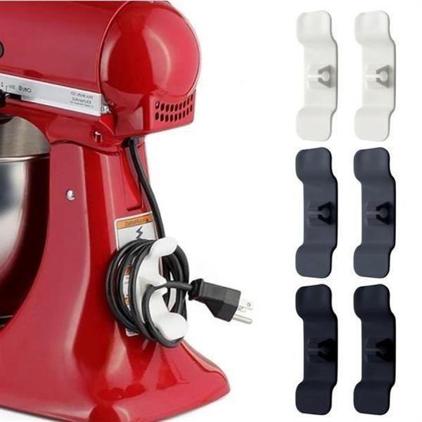 6'lı Pratik Kablo Toparlayıcı Yapışkanlı Klips Mutfak Air Fryer Kettle Kahve Tost Makinası - Image 1