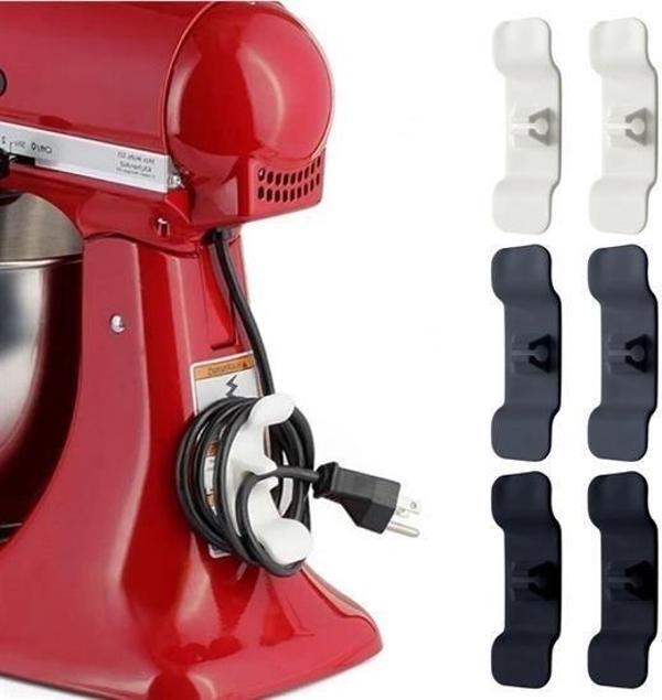 6'lı Pratik Kablo Toparlayıcı Yapışkanlı Klips Mutfak Air Fryer Kettle Kahve Tost Makinası - Image 1