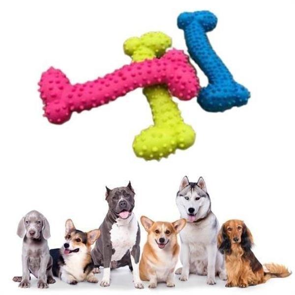 Tiny Kemik Oyuncağı Tırtıklı Yüzey Küçük Kemik Plastik Köpek Oyuncağı - Image 1