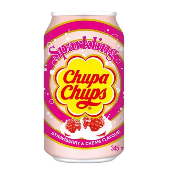Chupa Chups Sparkling Çilek&Krema Aromalı Gazlı İçecek 345 Ml - Image 1
