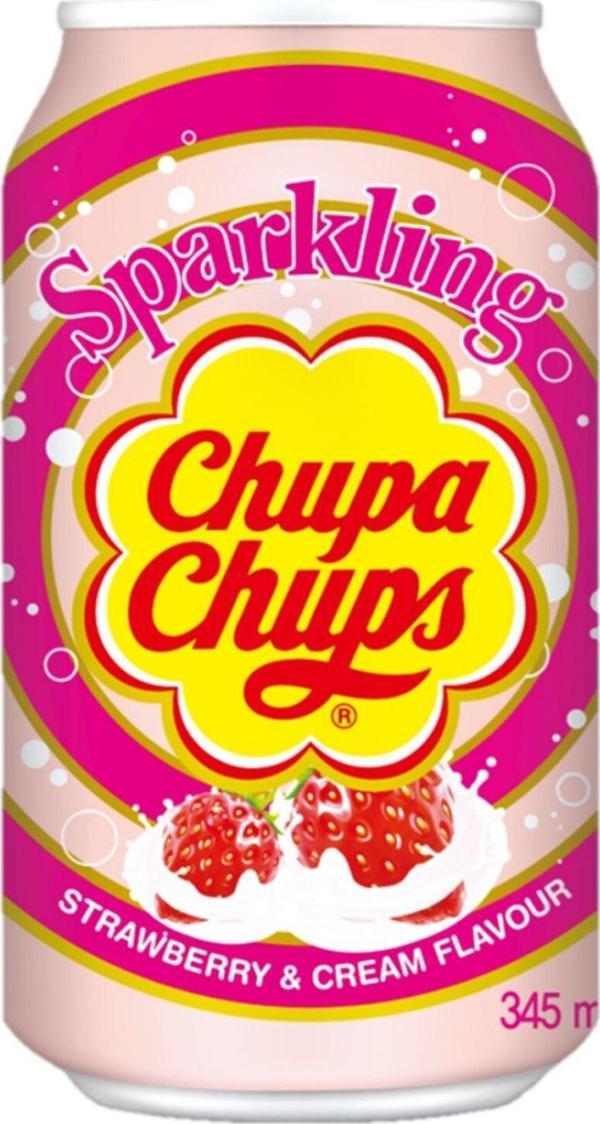 Chupa Chups Sparkling Çilek&Krema Aromalı Gazlı İçecek 345 Ml - Image 1