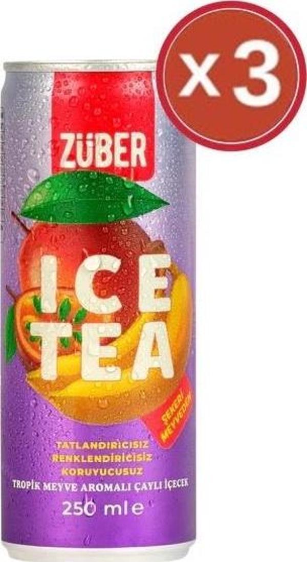 Zuber Ice Tea Tropik Meyve 250 ml x 3 Adet - Image 1