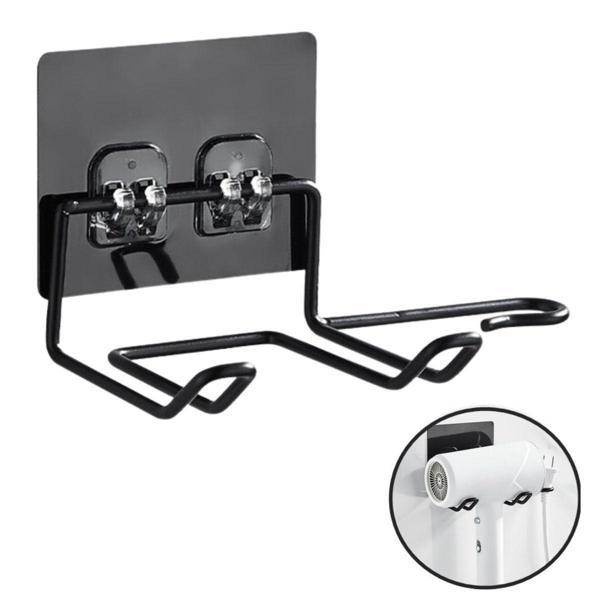 Fön Makine Askısı Siyah Yapışkanlı Fön Makine Tutucu - Image 1