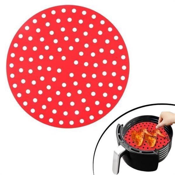 Renkli Isıya Dayanıklı Yıkanılabilir Silikon Fırın Ve Airfryer Yuvarlak Pişirme Matı 23 Cm - Image 1