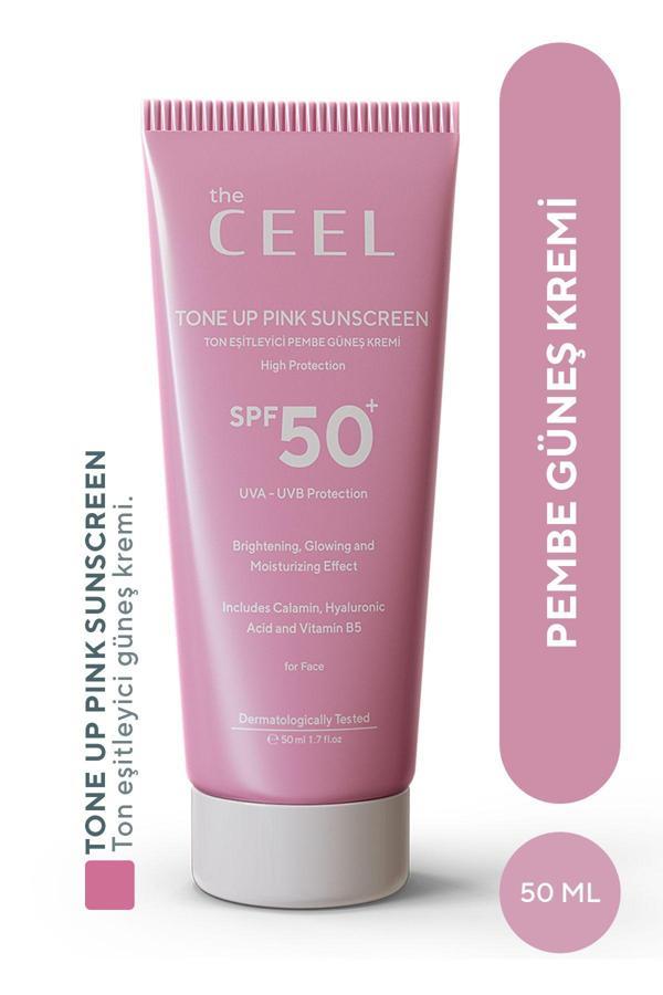 The Ceel Leke Karşıtı Ton Eşitleyen Spf 50+ Pembe Renkli Güneş Kremi Glutatyon, Hyaluronik Asit Etkili 50 Ml - Image 1