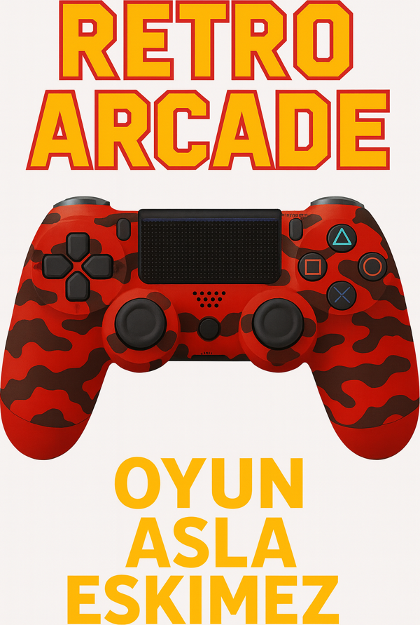 Yeni Nesil PS4 Kolu Kablosuz, Şarj Edilebilir, Ergonomik + Titremeli + Dayanıklı Oyun Dostu Kırmızı Kamuflaj - Image 1