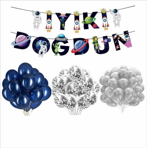 Uzay Temalı Balon+Banner Seti - Image 1