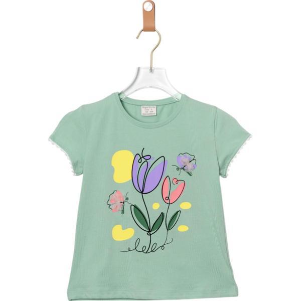LALE BASKILI KIZ BODY Mint Yeşili - Image 1