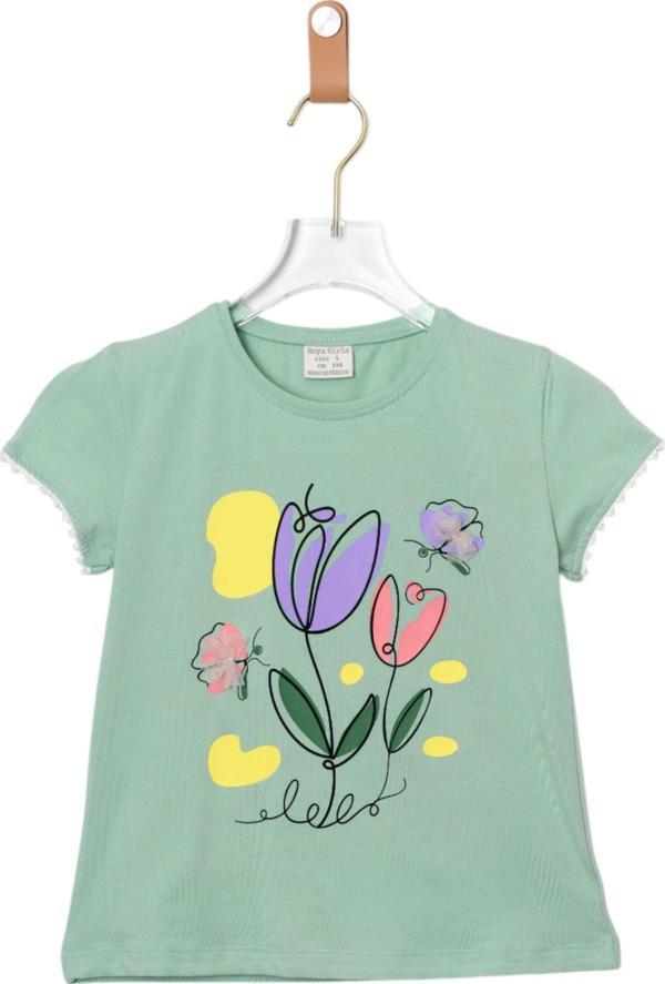 LALE BASKILI KIZ BODY Mint Yeşili - Image 1