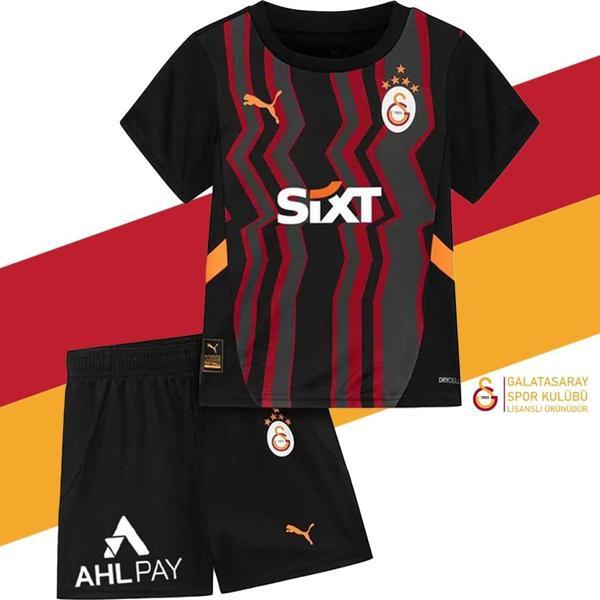 alatasaray Orijinal Lisanslı 24-25 Siyah 5 Yıldızlı Çocuk Forma Set - Image 1