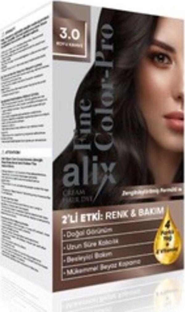 Alix ( 2 Adet ) Kit Saç Boyası 3.0 Koyu Kahve - Image 1