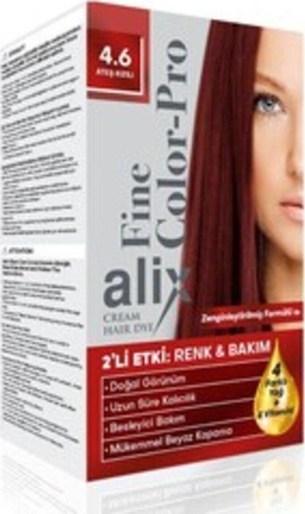 Alix ( 2 Adet ) Kit Saç Boyası 4.6 Ateş Kızılı - Image 1