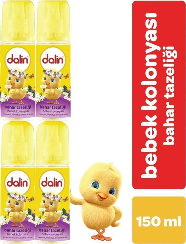 Dalin Bebek Kolonyası 150Ml Bahar Tazeliği (Yasemin-Manolya-Amber Kokulu) (4 Lü Set) - Image 1