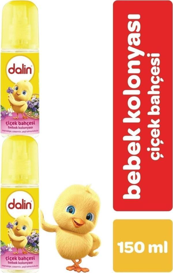 Dalin Bebek Kolonyası 150Ml Çiçek Bahçesi (Menekşe-Yasmin-Yeşil Elma Kokulu) (2 Li Set) - Image 1