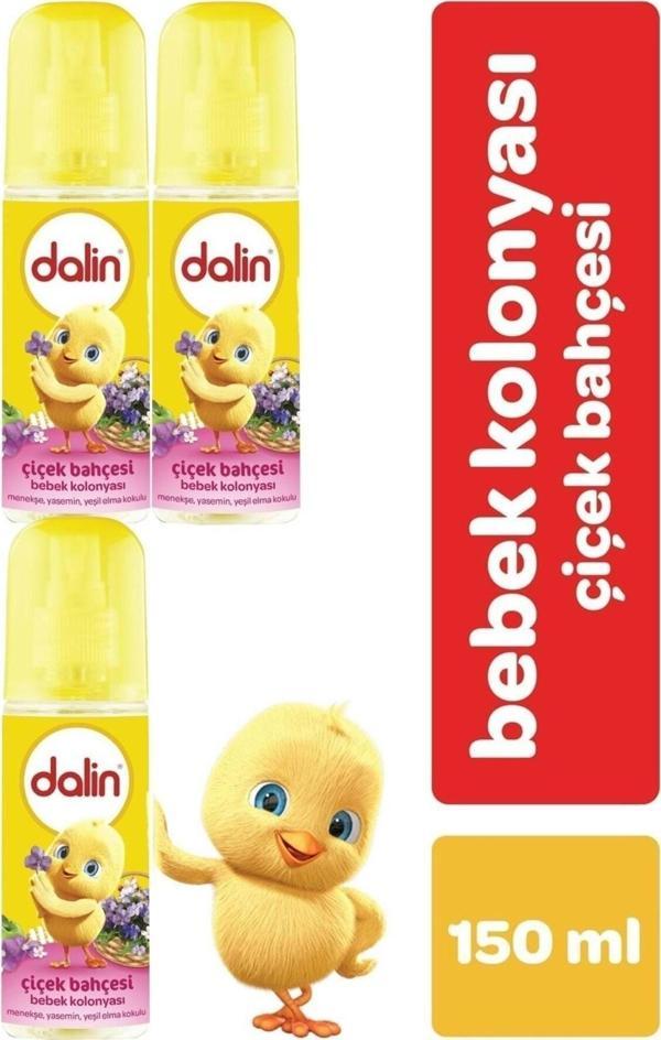 Dalin Bebek Kolonyası 150Ml Çiçek Bahçesi (Menekşe-Yasmin-Yeşil Elma Kokulu) (3 Lü Set) - Image 1