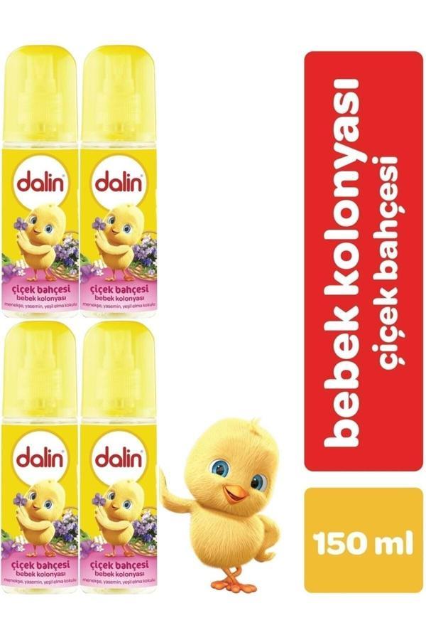 Dalin Bebek Kolonyası 150Ml Çiçek Bahçesi (Menekşe-Yasmin-Yeşil Elma Kokulu) (4 Lü Set) - Image 1