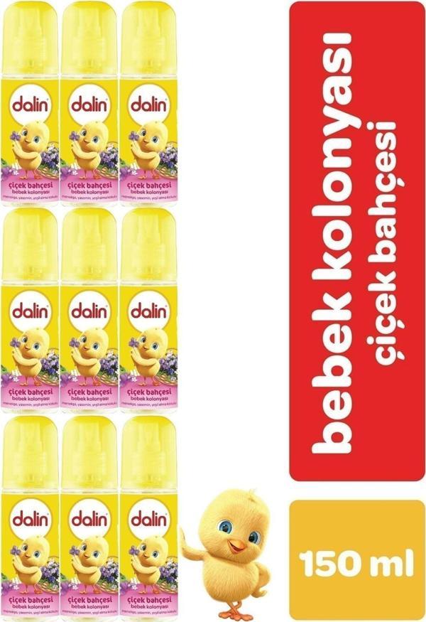 Dalin Bebek Kolonyası 150Ml Çiçek Bahçesi (Menekşe-Yasmin-Yeşil Elma Kokulu) (9 Lu Set) - Image 1