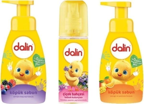 Dalin Mango 200Ml + Orman Meyve 200Ml Köpük Sabun + Çiçek Bahçesi Bebek Kolonyası 150 Ml - Image 1