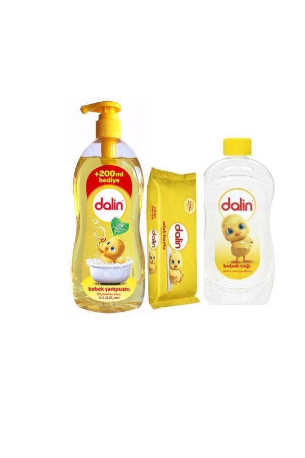 Dalin 900Ml Şampuan + 500 Ml Bebek Yağ + 56'Lı Islak Havlu - Image 1