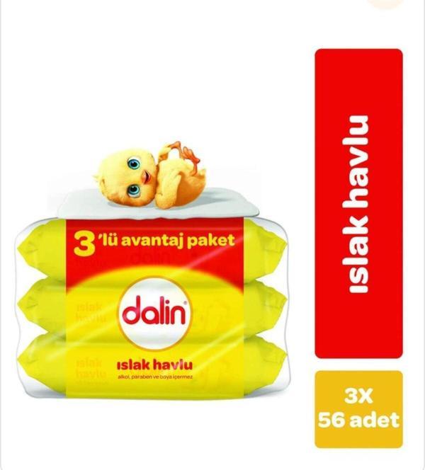 Dalin Kalsik Islak Havlu 3'Lü Paket (3 X 56 Adet) - Image 1