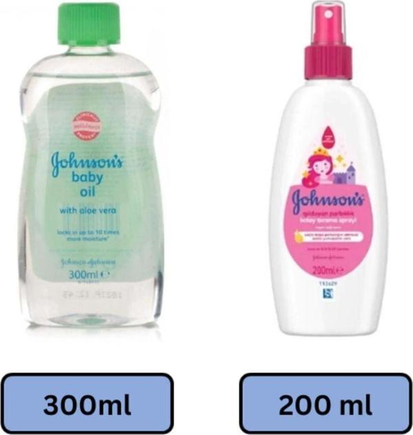 Johnson'S Baby Aloe Vera Yağ 0.3 Lt +Johnson'S Işıldayan Parlaklık Serisi Kolay Tarama Spreyi 200 Ml - Image 1