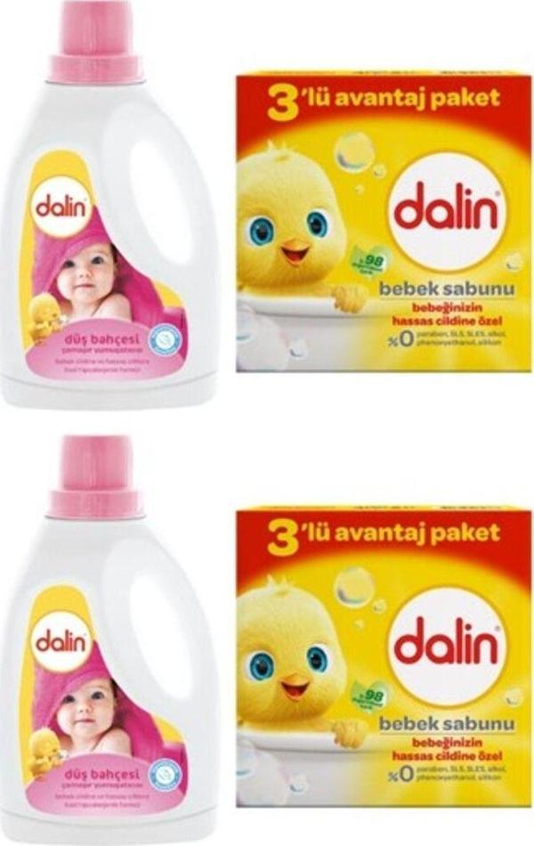 Dalin Çamaşır Yumuşatıcısı Düş Bahçesi 1500 Ml X2 + Bebek Sabunu 3'Lü Avantaj Paket X2 - Image 1