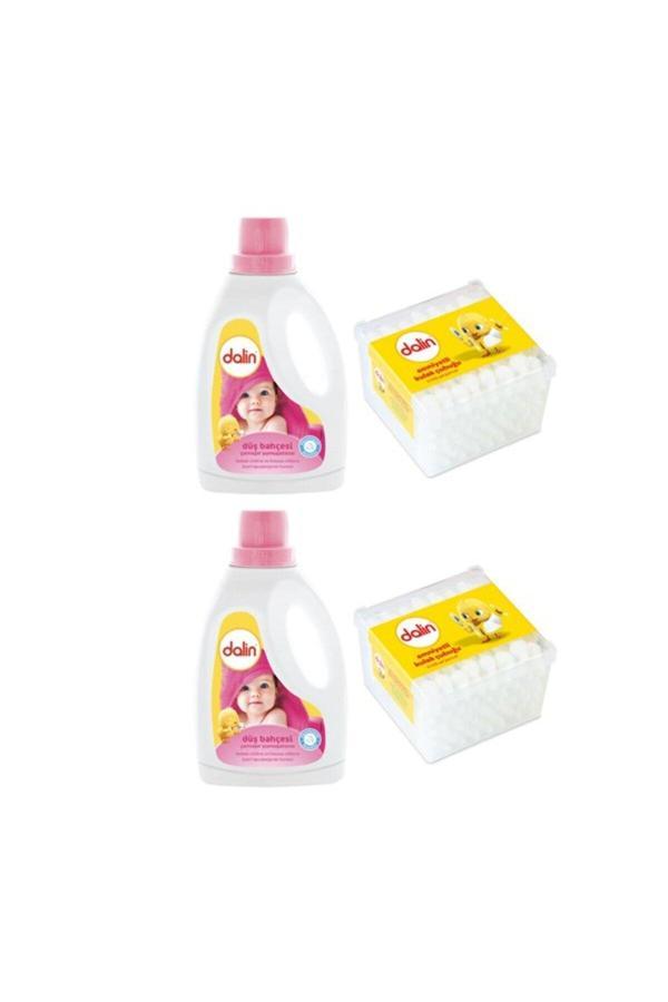 Dalin Çamaşır Yumuşatıcısı Düş Bahçesi 1500 Ml X2 + Emniyetli Kulak Çubuğu 56 Adet X 2 - Image 1