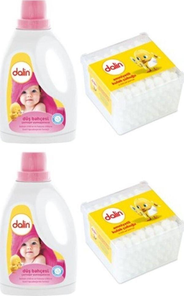 Dalin Çamaşır Yumuşatıcısı Düş Bahçesi 1500 Ml X2 + Emniyetli Kulak Çubuğu 56 Adet X 2 - Image 1