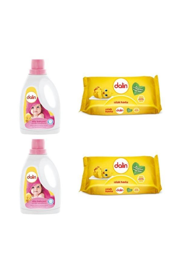 Dalin Çamaşır Yumuşatıcısı Düş Bahçesi 1500 Ml X2 + Islak Havlu 56 Yaprak X2 - Image 1