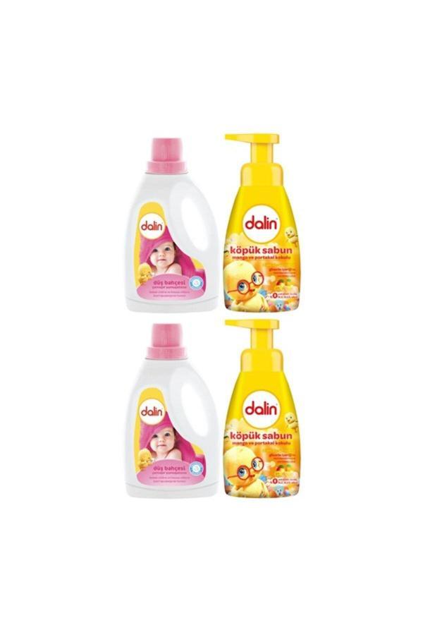 Dalin Çamaşır Yumuşatıcısı Düş Bahçesi 1500 Ml X2 + Köpük Sabun Ve Portakal 200 Ml X2 - Image 1